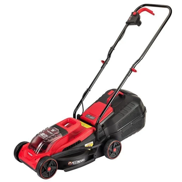 Masina de tuns iarba, gazon, electrica, motor fara perii, cu 2 acumulatori 4 Ah, incarcator, 2x20V Li-ion, 32 cm, Worcraft