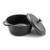 Oala de fonta cu capac, lingura de lemn, 7 L, Perfect Home