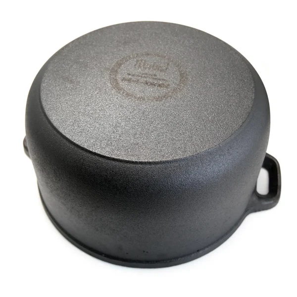 Oala de fonta cu capac, lingura de lemn, 7 L, Perfect Home