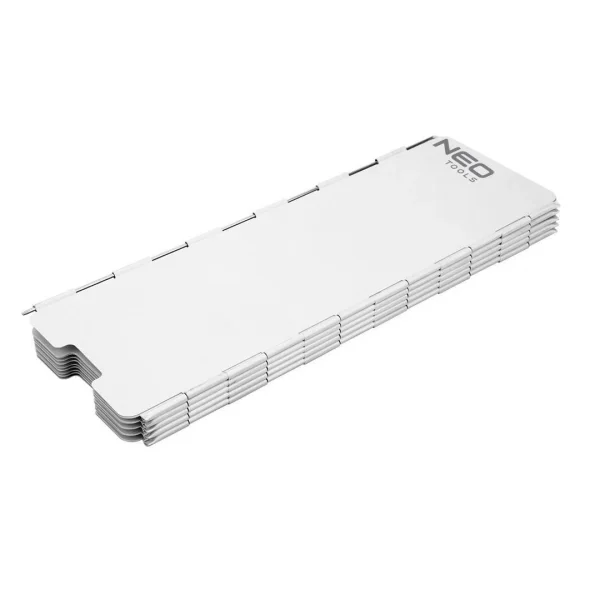 Panou, paravan, protectie impotriva vantului, pentru aragaz camping, pliabil, aluminiu, 10 elemente, 84x24 cm, NEO 