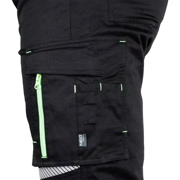 Pantaloni de lucru, bumbac, poliester, intariri genunchi, model Mix&Match, negru, marimea XL/54