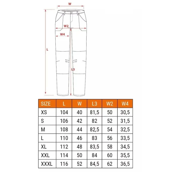 Pantaloni de lucru, elastici, nylon, model Outdoor, galben mustar, marimea XL/54, NEO
