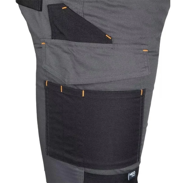 Pantaloni de lucru, poliester, bumbac, intariri genunchi, model Mix&Match, gri, marimea XXL/56, NEO