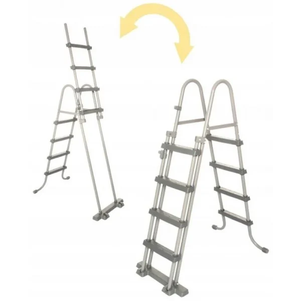 Piscina structura metalica, ovala, cu pompa nisip, scara, dozator, prelata acoperire, gri, 488x305x107 cm, Bestway Power Steel