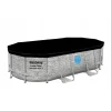 Piscina structura metalica, ovala, cu pompa nisip, scara, dozator, prelata acoperire, gri, 488x305x107 cm, Bestway Power Steel