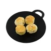 Placa gratar, fonta, rotunda, cu maner, 30 cm, Perfect Home