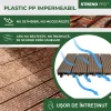 Podea de gradina din plastic, set 9 buc, 31x31 cm, maro inchis, Strend Pro