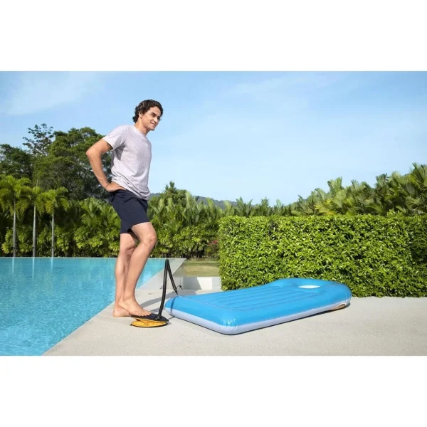Pompa de picior pentru piscina, saltea gonflabila, cu 3 adaptoare, 1.4 L, Bestway Air Step
