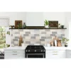 Panou decorativ, PVC, model textil 3D, nuante gri pastel, 96x48.5cm