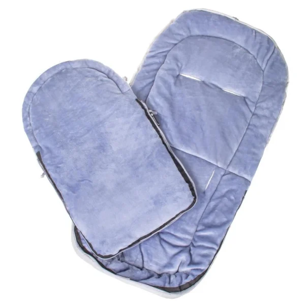 Sac de dormit pentru copii, bebelusi, cu husa, gri si albastru, 90x43/35 cm, Springos