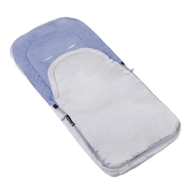 Sac de dormit pentru copii, bebelusi, cu husa, gri si albastru, 90x43/35 cm, Springos