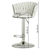 Scaun de bucatarie/bar, Artool, Mig, rotativ, catifea bej, picior metal auriu, 51x50x84-105 cm