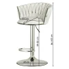 Scaun de bucatarie/bar, Artool, Mig, rotativ, catifea neagra, picior metal auriu, 51x50x84-105 cm