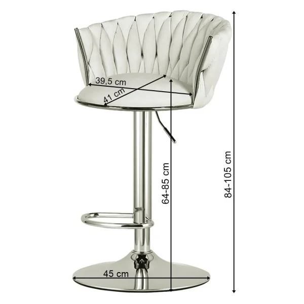 Scaun de bucatarie/bar, Artool, Mig, rotativ, catifea neagra, picior metal auriu, 51x50x84-105 cm