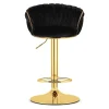 Scaun de bucatarie/bar, Artool, Mig, rotativ, catifea neagra, picior metal auriu, 51x50x84-105 cm