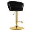 Scaun de bucatarie/bar, Artool, Mig, rotativ, catifea neagra, picior metal auriu, 51x50x84-105 cm