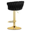 Scaun de bucatarie/bar, Artool, Mig, rotativ, catifea neagra, picior metal auriu, 51x50x84-105 cm