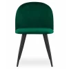 Set 4 scaune bucatarie/living, Artool, Bello, catifea verde, picioare metal negru, 46x42.5x76.5 cm