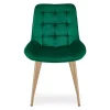 Scaun bucatarie/living, Artool, Bera, catifea verde, picioare metal natur, 54x60x88 cm
