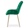 Scaun bucatarie/living, Artool, Bera, catifea verde, picioare metal natur, 54x60x88 cm
