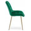 Scaun bucatarie/living, Artool, Bera, catifea verde, picioare metal natur, 54x60x88 cm