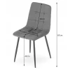 Scaun bucatarie/living, Artool, Kara, catifea gri, picioare metal natur, 44.5x50.5x87 cm