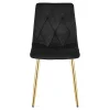Scaun bucatarie/living, Artool, Libra, catifea neagra, picioare metal auriu, 45x54x86.5 cm