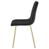 Scaun bucatarie/living, Artool, Libra, catifea neagra, picioare metal auriu, 45x54x86.5 cm