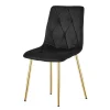 Scaun bucatarie/living, Artool, Libra, catifea neagra, picioare metal auriu, 45x54x86.5 cm