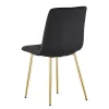 Scaun bucatarie/living, Artool, Libra, catifea neagra, picioare metal auriu, 45x54x86.5 cm