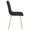 Scaun bucatarie/living, Artool, Libra, catifea neagra, picioare metal auriu, 45x54x86.5 cm