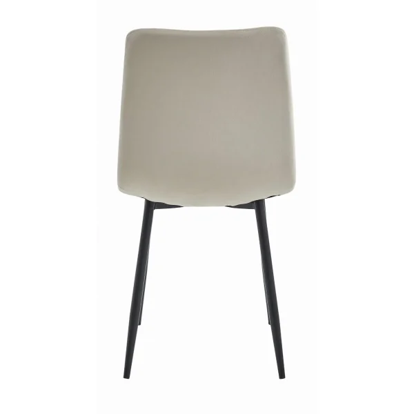 Scaun bucatarie/living, Artool, Turin, catifea bej, picioare metal negru, 44.5x53x88.5 cm