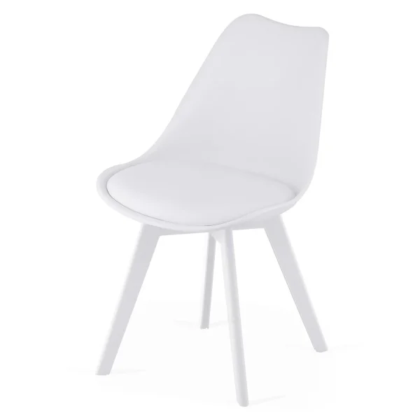Scaun bucatarie/living, Artool, Mark, PP alb, picioare albe, 49x43x82 cm