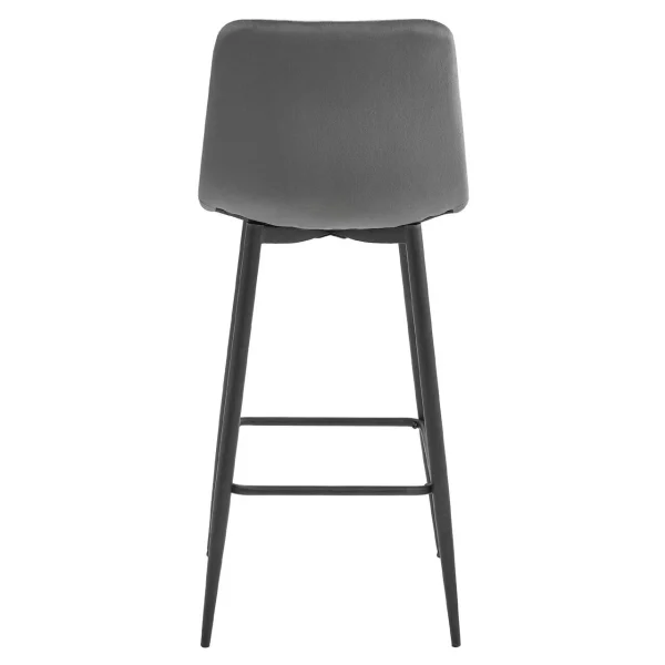Scaun de bucatarie/bar, Artool, Pozza, catifea gri inchis, picioare metal negru, 43x35x104 cm
