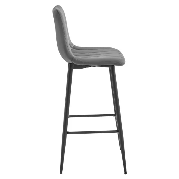 Scaun de bucatarie/bar, Artool, Pozza, catifea gri inchis, picioare metal negru, 43x35x104 cm