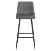 Scaun de bucatarie/bar, Artool, Pozza, catifea gri inchis, picioare metal negru, 43x35x104 cm