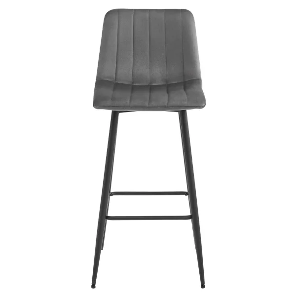Scaun de bucatarie/bar, Artool, Pozza, catifea gri inchis, picioare metal negru, 43x35x104 cm