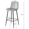 Scaun de bucatarie/bar, Artool, Pozza, catifea gri inchis, picioare metal negru, 43x35x104 cm