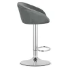 Scaun de bucatarie/bar, Artool, East, rotativ, catifea gri, picior metal argintiu, 53x46x81-103 cm