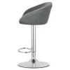 Scaun de bucatarie/bar, Artool, East, rotativ, catifea gri, picior metal argintiu, 53x46x81-103 cm