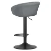 Scaun de bucatarie/bar, Artool, East, rotativ, catifea gri, picior metal negru, 53x46x81-103 cm