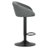 Scaun de bucatarie/bar, Artool, East, rotativ, catifea gri, picior metal negru, 53x46x81-103 cm