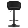 Scaun de bucatarie/bar, Artool, East, rotativ, catifea neagra, picior metal negru, 53x46x81-103 cm