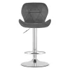 Scaun de bucatarie/bar, Artool, West, rotativ, catifea gri, picior metal argintiu, 46x48.5x90-111 cm