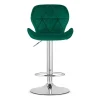 Scaun de bucatarie/bar, Artool, West, rotativ, catifea verde, picior metal argintiu, 46x48.5x90-111 cm