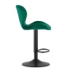 Scaun de bucatarie/bar, Artool, West, rotativ, catifea verde, picior metal negru, 46x48.5x90-111 cm