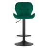 Scaun de bucatarie/bar, Artool, West, rotativ, catifea verde, picior metal negru, 46x48.5x90-111 cm