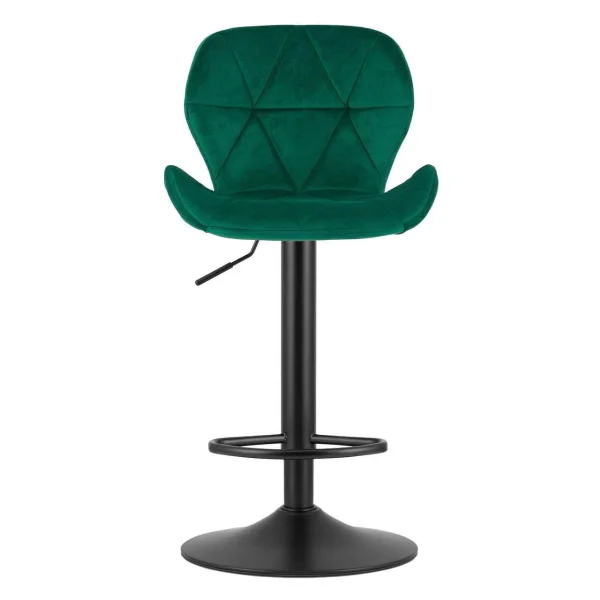 Scaun de bucatarie/bar, Artool, West, rotativ, catifea verde, picior metal negru, 46x48.5x90-111 cm