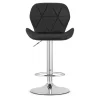 Scaun de bucatarie/bar, Artool, West, rotativ, piele ecologica neagra, picior metal argintiu, 46x48.5x90-111 cm