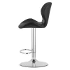Scaun de bucatarie/bar, Artool, West, rotativ, piele ecologica neagra, picior metal argintiu, 46x48.5x90-111 cm